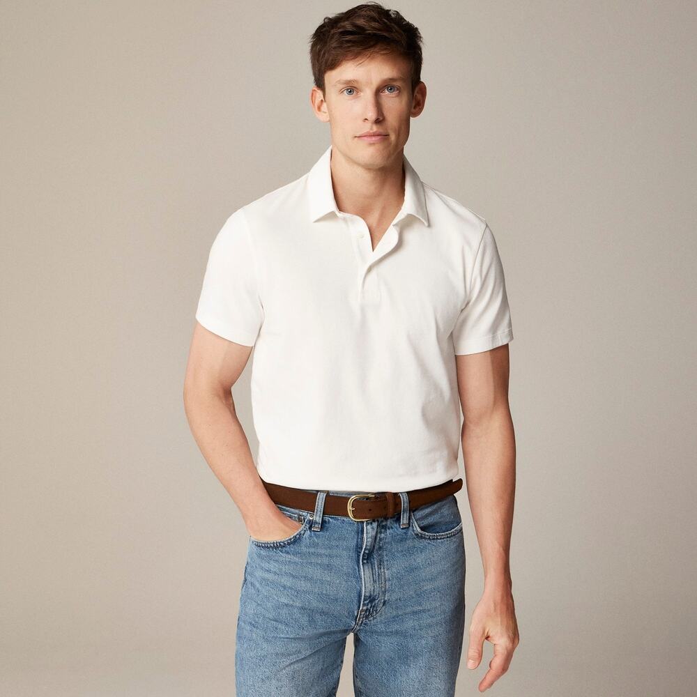 J. Crew Sueded cotton polo shirt
